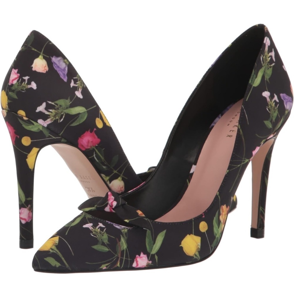 Ted Baker London Floral Heels - Black and Multicolor